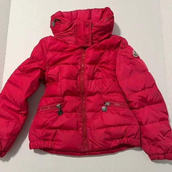 Moncler Girls Pink Puffer Logo Jacket - Picture 12 of 16